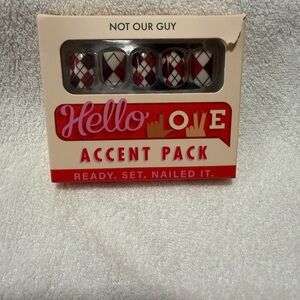 Hello Love Not Our Guy Short Accent Pack Press-On Nails